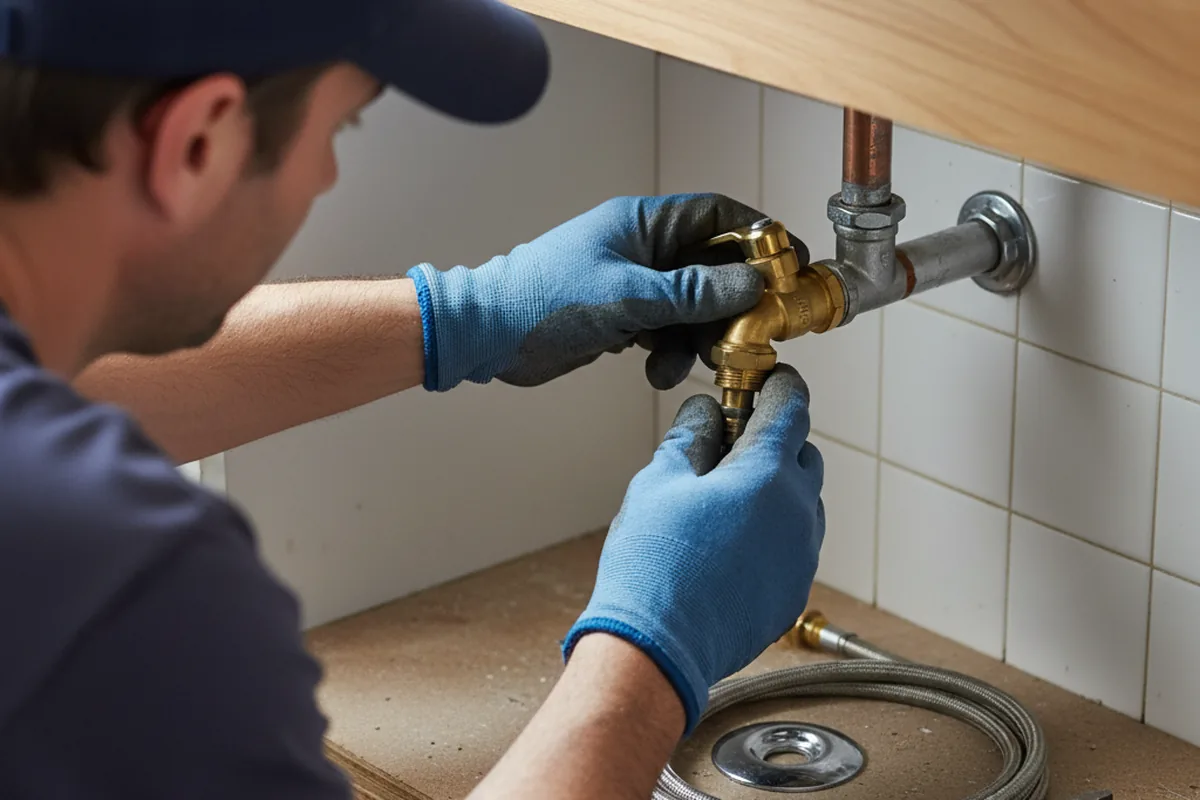 Shutoff valve and fitting work during Emergency Plumbing in Bradford